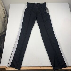 Smitty Officials' Apparel Black W/White Stripe Pants Referee 32" Unfinished Hem